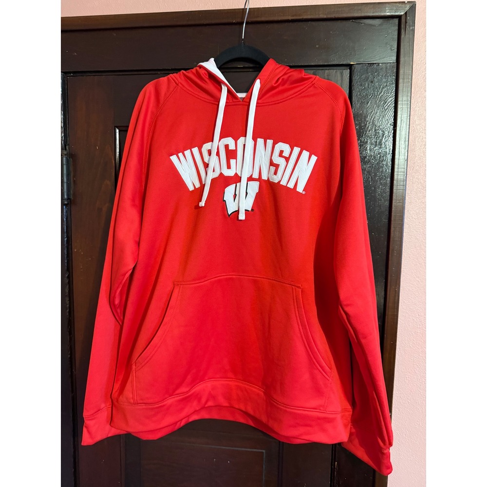 Knights Apparel Wisconsin Badgers Hoodie Red Mens XL NCAA Sweatshirt